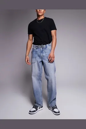 ASOS Baggy jeans with drawcord in with tint