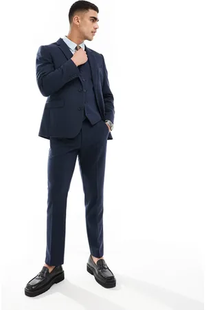 ASOS Slim wool blend suit pants in basket weave