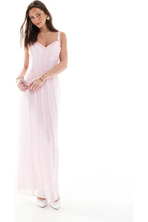 Pretty Lavish Sweetheart frill maxi dress in