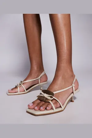 Simmi London Simmi London Heiti square toe strappy kitten heels in -Neutral