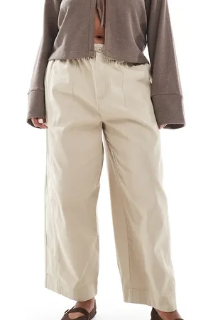 ASOS Curve laundered barrel pull on pants in -Multi
