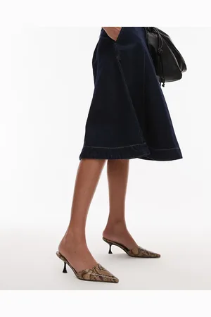 Topshop Dorota kitten heel pointed mules in -Multi