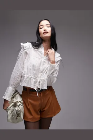 Free People Tie-waist cotton blouse in white