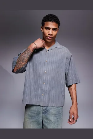 ASOS Boxy oversized textured shirt with longer sleeve in