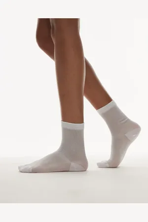 Topshop Sheer ribbed socks in -Yellow
