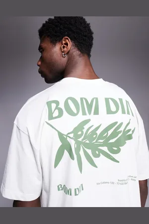 ASOS Oversized t-shirt with summer graphic in off white