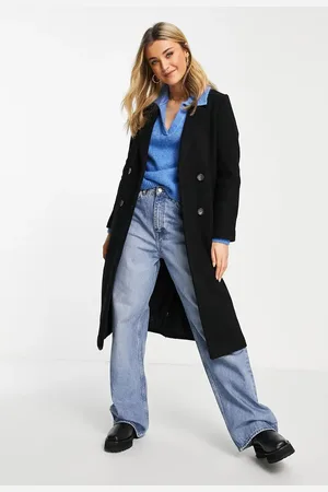 Monki Boucle double breasted coat in