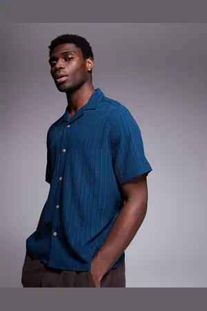 ASOS Textured revere shirt in