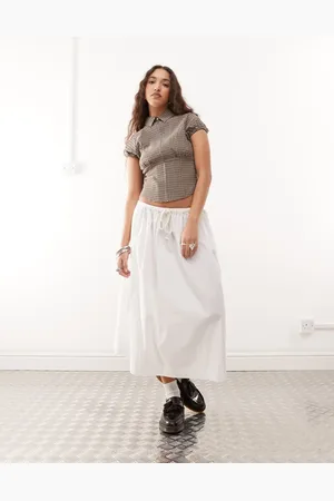 COLLUSION Tie low rise maxi skirt in
