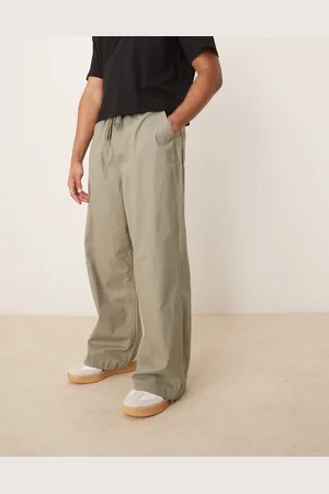 ASOS Linen blend parachute pants in -Brown