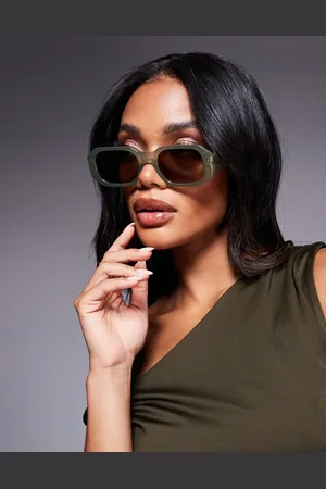 Quay Australia Quay Hyped Up rectangular sunglasses in olive green