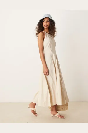 ASOS Seamed midi dress in -Brown