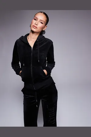 Juicy Couture Velour tonal jewel zip through hoodie in (part of a set)