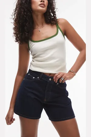 Topshop Denim Editor shorts in look indigo-Blue