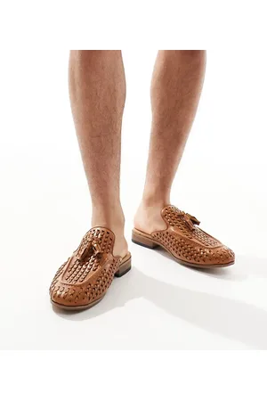 ASOS Mule weave loafers in -Brown