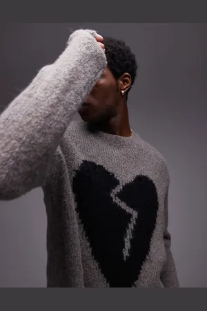 AllSaints Luvheart knitted jumper in gunmetal grey