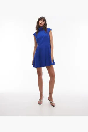 & OTHER STORIES High neck sleeveless mini dress with extended shoulder in