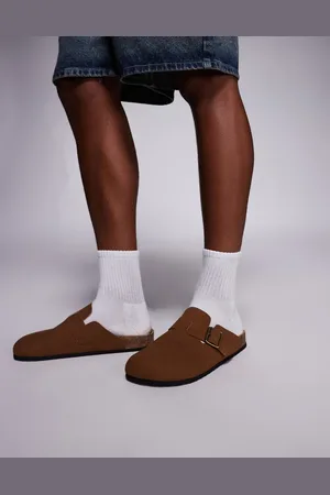ASOS Mule clog sandals in with cork sole-Brown