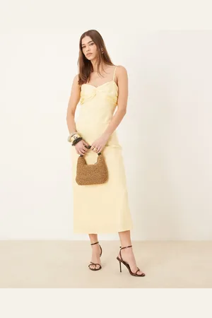 Pretty Lavish Contrast chiffon bust maxi slip dress in -Yellow