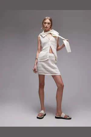 Rhythm Sol stripe knit mini skirt in -White