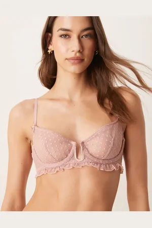 ASOS Jessie spot embroidery frill underwired bra in -No colour
