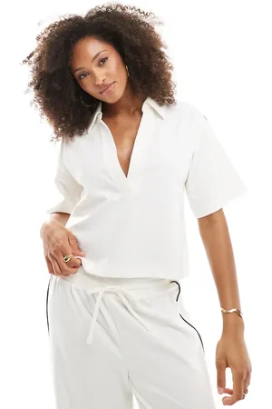 Cotton On Cotton On ribbed beach polo top in -White