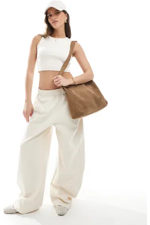 Stradivarius STR barrel leg trackies in -Neutral