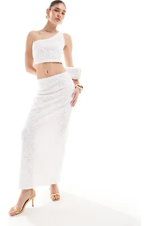 4th & Reckless Broderie lace maxi skirt in (part of a set)