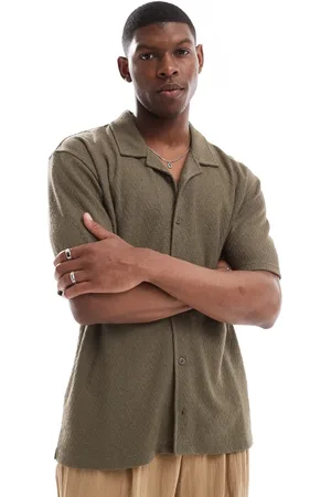 Threadbare Textured short sleeve shirt in -Green