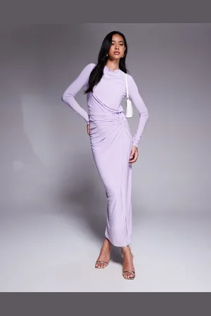 DASKA Twist front dress in -Purple