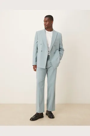 ASOS Straight suit pants in crinkle texture