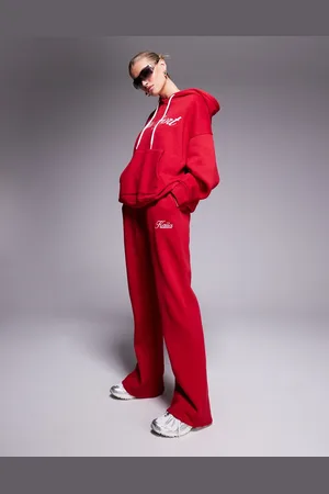Kaiia Embroidered script logo trackies in and white (part of a set)