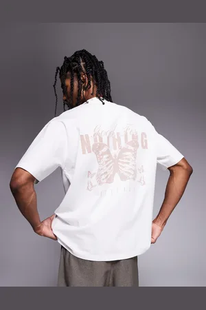 Good For Nothing Back print t-shirt with butterfly print in -Neutral