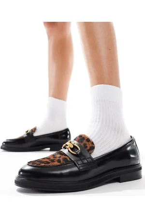Aldo Bissom loafers in black with leopard
