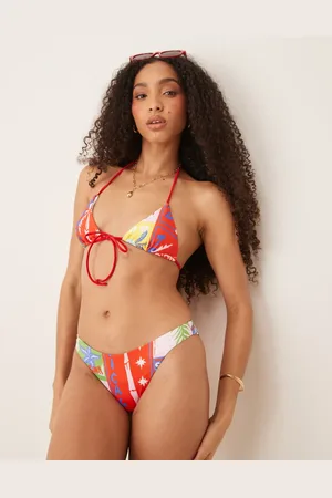 ASOS Trinny cheeky bikini bottoms in paradiso print-Multi