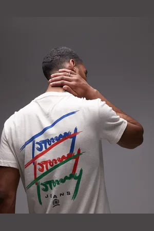 Tommy Hilfiger Repeat signature backprint t-shirt in oat marl-Neutral