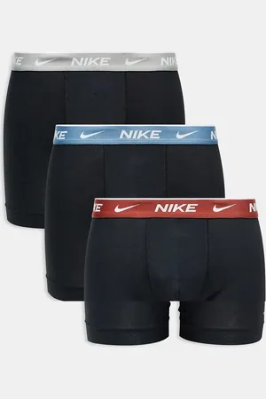 Nike Everyday Cotton Stretch 3 pack boxer briefs in black with contrast waistbands