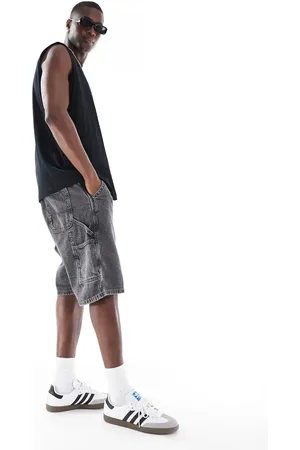 JACK & JONES Baggy fit denim carpenter shorts in black wash
