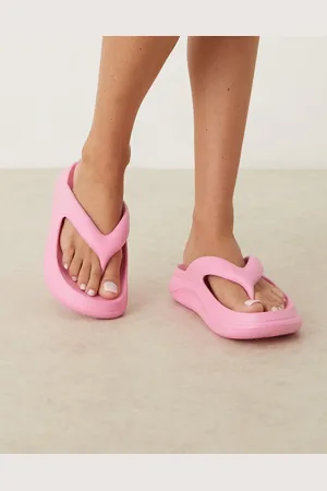 ASOS Fudge chunky thong sliders in beige