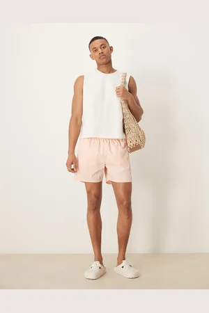 Calvin Klein Drawstring logo swim shorts in peach pink