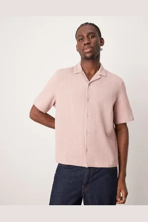 ASOS Boxy loose fit revere plisse shirt in