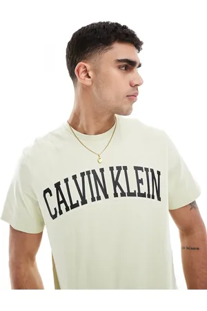 Calvin Klein Varsity logo t-shirt in off white