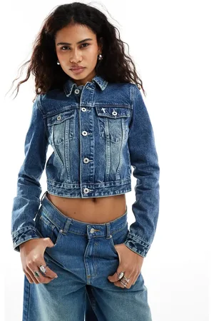 The Ragged Priest Boxy denim jacket in washed blue