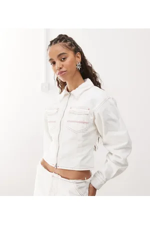COLLUSION Fitted denim jacket in -Neutral
