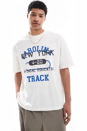 ASOS Oversized t-shirt with sports graphic in off white