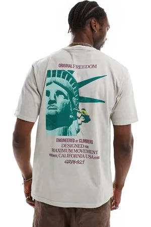 Gramicci Liberty graphic t-shirt in pigment slate-Neutral