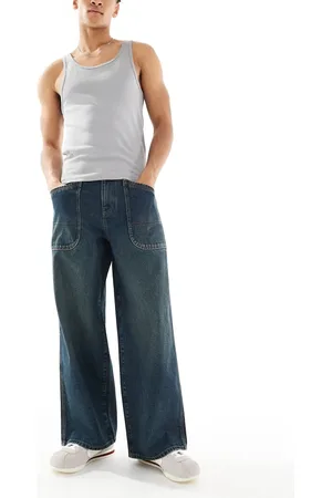 ASOS Super baggy jeans with green tint in