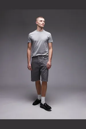 ARKET Mid waist regular fit denim shorts in washed grey