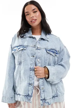VERO MODA Tessa oversized denim jacket in light blue wash
