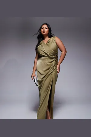 ASOS ASOS DESIGN Curve drape front split detail maxi dress in